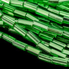 Size 2 Silver Lined Peridot Bugle (10 Gm, Hank, 1/2 Kilo) #CBB007-General Bead