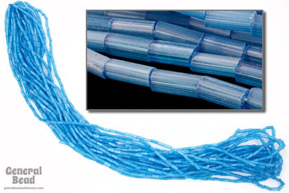 Size 2 Satin Aqua Bugle (10 Gm, Hank, 1/2 Kilo) #CBB019-General Bead