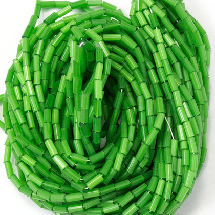 Size 2 Satin Green Bugle (10 Gm, Hank, 1/2 Kilo) #CBB038-General Bead