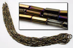 Size 2 Metallic Brown Iris Bugle (10 Gm, Hank, 1/2 Kilo) #CBB067-General Bead