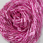 Size 3 Silver Lined Powder Pink Bugle (10 Gm, Hank, 1/2 Kilo) #CBC013-General Bead