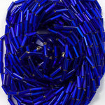 Size 3 Silver Lined Cobalt Bugle (10 Gm, Hank, 1/2 Kilo) #CBC014-General Bead
