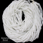 Size 4 Opaque Chalk White Czech Bugle (10 Gm, Hank, 1/2 Kilo) #CBD005-General Bead