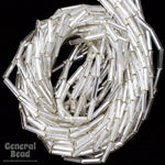 Size 4 Silver Lined Crystal Czech Bugle (10 Gm, Hank, 1/2 Kilo) #CBD015-General Bead