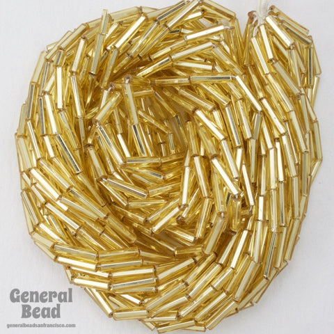 Size 4 Silver Lined Tan Czech Bugle (10 Gm, Hank, 1/2 Kilo) #CBD022-General Bead