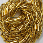 Size 5 Silver Lined Gold Bugle (10 Gm, Hank, 1/2 Kilo) #CBE024-General Bead