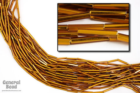 Size 5 Silver Lined Goldenrod Bugle (10 Gm, Hank, 1/2 Kilo) #CBE026-General Bead
