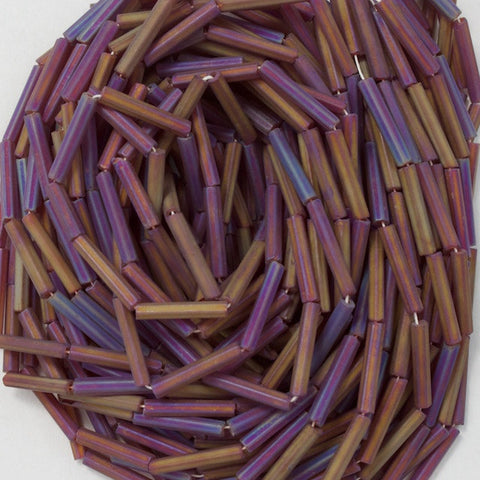 Size 5 Matte Garnet AB Bugle (10 Gm, Hank, 1/2 Kilo) #CBE067-General Bead