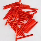 30mm Silver Lined Light Ruby Bugle (10 Gm, 40 Gm, 1/2 Kilo) #CBG007