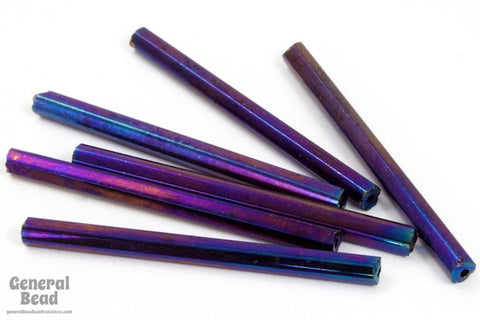 30mm Metallic Blue Iris Bugle (10 Gm, 40 Gm, 1/2 Kilo) #CBG022-General Bead