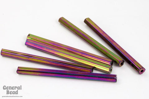 30mm Metallic Purple Iris Bugle (10 Gm, 40 Gm, 1/2 Kilo) #CBG023-General Bead