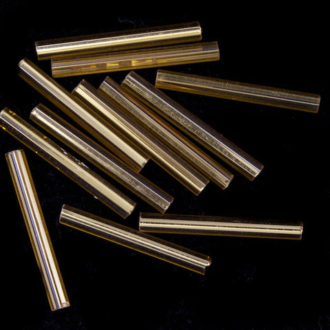 20mm Silver Lined Gold Bugle (10 Gm, 40 Gm, 1/2 Kilo) #CBI009-General Bead