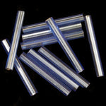 20mm Silver Lined Light Sapphire Bugle (10 Gm, 40 Gm, 1/2 Kilo) #CBI019-General Bead
