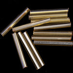 20mm Silver Lined Light Topaz Bugle (10 Gm, 40 Gm, 1/2 Kilo) #CBI025-General Bead