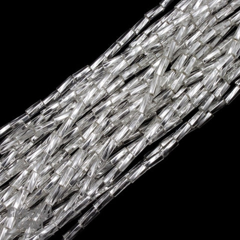 Size 2 Silver Lined Crystal Twist Bugle (10 Gm, Hank, 1/2 Kilo) #CBM001-General Bead