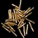 Size 5 Silver Lined Gold Twist Bugle (10 Gm, Hank, 1/2 Kilo) #CBN002-General Bead