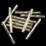 20mm Silver Lined Light Topaz Twist Bugle (10 Gm, 40 Gm, 1/2 Kilo) #CBP013-General Bead