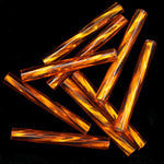 20mm Silver Lined Orange Twist Bugle (10 Gm, 40 Gm, 1/2 Kilo) #CBP023-General Bead