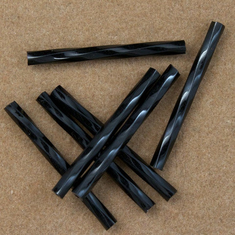 25mm Black Twist Bugle (10 Gm, 40 Gm, 1/2 Kilo) #CBQ004-General Bead