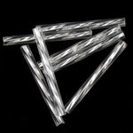 20mm Silver Lined Crystal Twist Bugle (10 Gm, 40 Gm, 1/2 Kilo) #CBP001