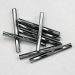 25mm Silver Lined Black Diamond Twist Bugle (10 Gm, 40 Gm, 1/2 Kilo) #CBQ014-General Bead