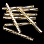 25mm Silver Lined Light Gold Twist Bugle (10 Gm, 40 Gm, 1/2 Kilo) #CBQ019-General Bead