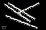 35mm Silver Lined Crystal Twist Bugle-General Bead