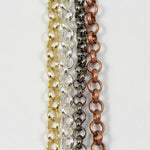 Bright Gold, 4mm Round Rolo Chain CC48-General Bead