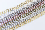 9mm Bright Gold Flattened Textured Cable Chain CC87-General Bead