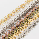 Bright Gold 6.4mm “Butterfly Petal” Link Chain #CC118-General Bead
