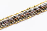 Bright Gold 1mm Petite Cable Chain with 3 Satellite Bars #CC138-General Bead