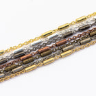 Bright Silver 1mm Petite Cable Chain with 3 Satellite Bars #CC138-General Bead