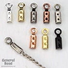 5mm Fold-Over Silver Tone Chain Crimp with Loop #CCA153-General Bead