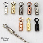 5mm Fold-Over Antique Brass Chain Crimp with Loop #CCE153-General Bead