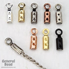5mm Fold-Over Gunmetal Chain Crimp with Loop #CCC153-General Bead