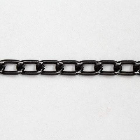 4mm Black/Silver Diamond Cut Aluminum Curb Chain #CC21-General Bead