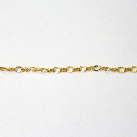 3mm x 2.5mm Bright Gold Figaro Chain CC90-General Bead