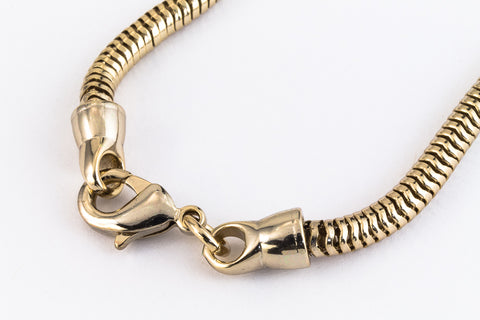 7.5" Bright Gold Finished Snake Chain Bracelet #CC102-General Bead