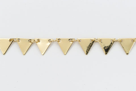 Bright Gold 7.25mm Triangle Drop Chain #CC105-General Bead