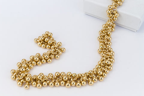 Bright Gold 4mm Ball Cluster Chain #CC108-General Bead
