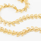 Bright Gold 6.4mm “Butterfly Petal” Link Chain #CC118-General Bead