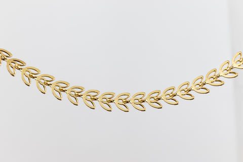 Bright Gold 6.4mm “Butterfly Petal” Link Chain #CC118-General Bead