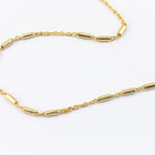 Bright Gold 1mm Petite Cable Chain with 3 Satellite Bars #CC138-General Bead