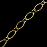 Bright Gold, 9mm x 6mm Textured Ovals Chain CC140-General Bead