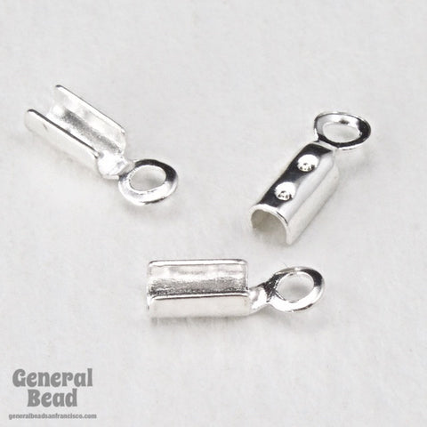 5mm Fold-Over Silver Tone Chain Crimp with Loop #CCA153-General Bead