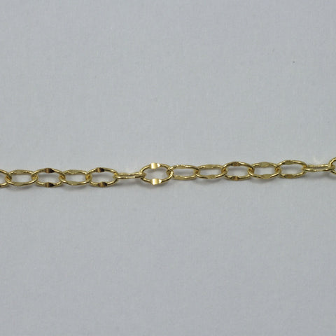 4mm x 2.5mm Bright Gold Crimped Oval Cable Chain CC155-General Bead