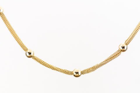Bright Gold Multi-Strand Satellite Curb Chain with Bead CC160-General Bead
