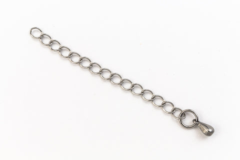3mm Stainless Steel Curb Extender 2 Inch Chain with 2mm Pendant #CCA184-General Bead