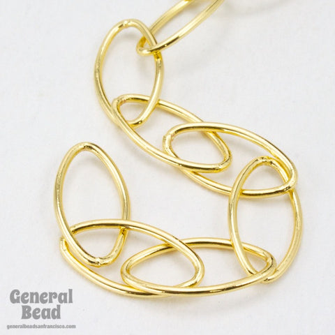 8mm x 16.5mm Bright Gold Oval Link Chain CC209-General Bead
