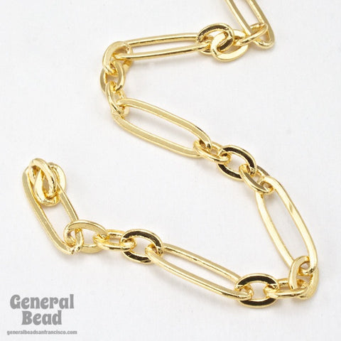 17.7mm x 6mm Bright Gold Stretched Oval Chain CC216-General Bead